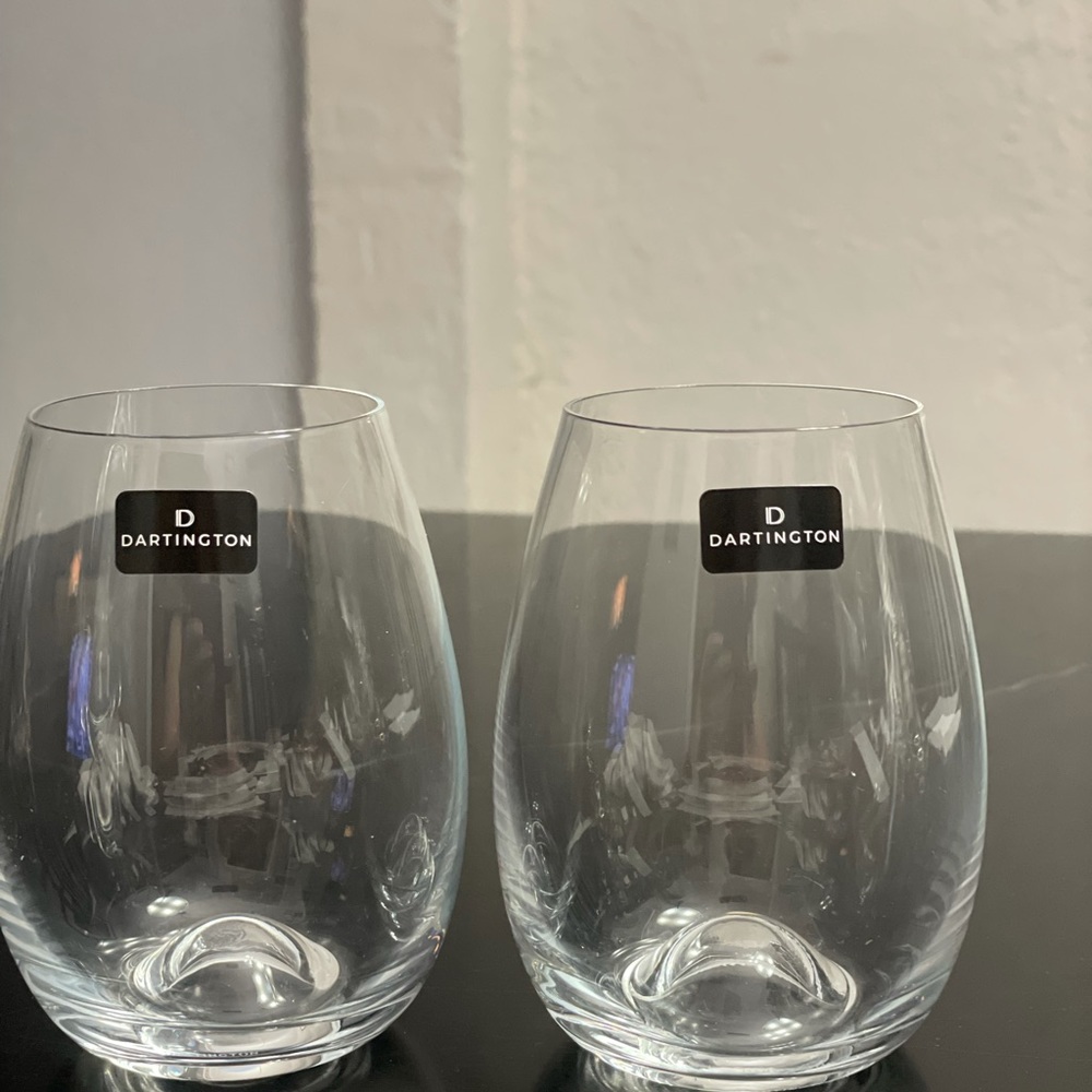 Dartington stemless wine Glasses